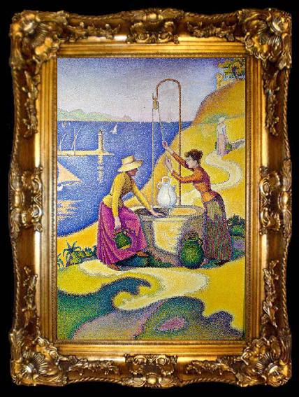 framed  Paul Signac Women at the Well, ta009-2